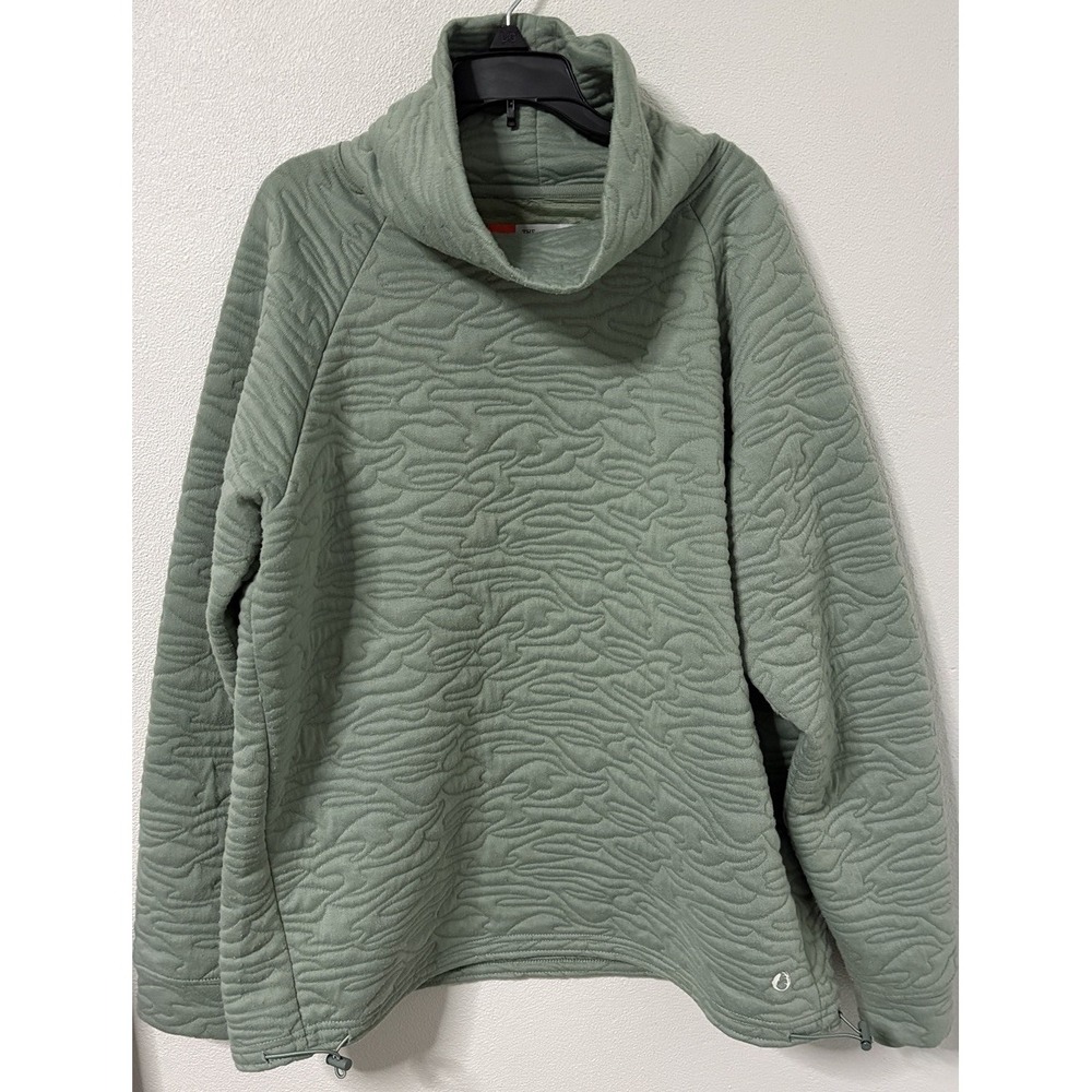 Women's The American Outdoorsman Quilted Mock Sweatshirt Size XL Green Pullover
